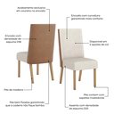 Ver imagem 6 de Kit 2 Cadeiras para Sala de Jantar Anne Bege/Nature/Courano