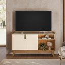 Ver imagem 4 de Rack Bancada para TV Vitoria 55" 135cm MDP Canela Off White Mobler