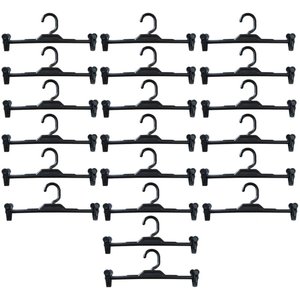 20 Cabides Plásticos com Presilhas Preto Lojas Expositor para Saias Bermudas