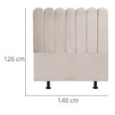 Ver imagem 3 de Cabeceira Nuvem Cama Box Casal 140 cm Alanis Suede Bege