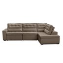 Ver imagem 1 de Sofá de Canto Retrátil e Reclinável com Molas 3,00x2,00 Marília Suede Cappuccino Rover & Beato