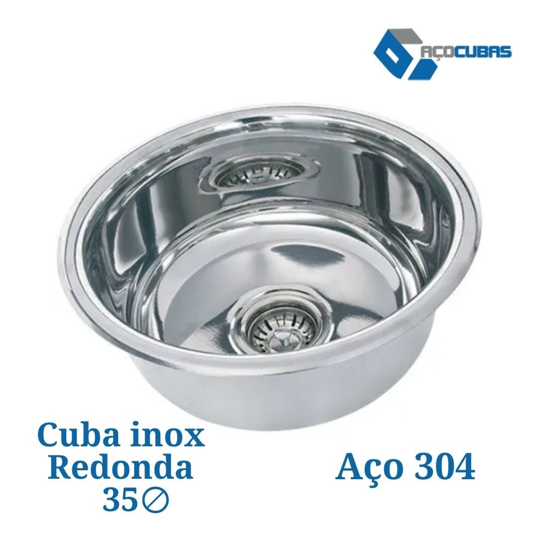 Cuba Redonda Cozinha 35x16 Aço Cubas Inox 304 - 3