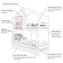 Ver imagem 4 de Treliche Casinha com Janela com Grade de Proteção Madeira Maciça Branco/ Rosa Housin