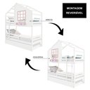 Ver imagem 6 de Treliche Casinha com Janela com Grade de Proteção Madeira Maciça Branco/ Rosa Housin