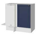 Ver imagem 1 de Balcão de Canto 1 Porta (sem Tampo) Branco/Azul Vik Madesa