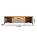 Ver imagem 4 de Rack para TV até 75 Polegadas com LED MDF Pés Dourados 180cm Cinza