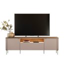 Ver imagem 2 de Rack para TV até 75 Polegadas com LED MDF Pés Dourados 180cm Cinza