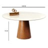 Mesa de Jantar Cone Tampo Laqueado e Vidro 140cm - Base Cone Envernizada Branca - 3