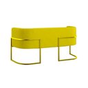 Ver imagem 2 de Sofá 2 Lugares com Base de Metal Dourada Reforçada Amarelo