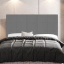 Ver imagem 2 de Cabeceira Cama Box Casal Leiria 140cm Suede Cinza - Desk Design