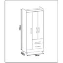 Ver imagem 4 de Guarda Roupa Solteiro 3 Portas 2 Gavetas Brasilia 