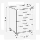 Ver imagem 5 de Gaveteiro Móvel de Escritorio com 4 Gavetas Rodinhas e Chave Volante Preto