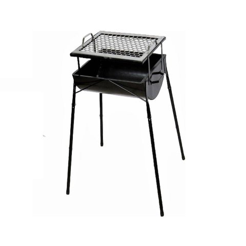 Churrasqueira Praia Campo em Aço Pé e Grelha Ab 75x30x28cm