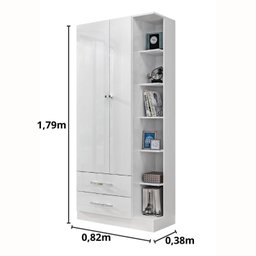 Guarda Roupa Solteiro 2 Portas 2 Gavetas Moju  - 4