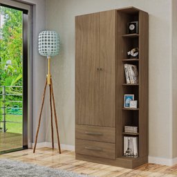 Guarda Roupa Solteiro 2 Portas 2 Gavetas Moju  - 1