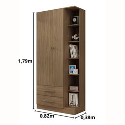 Guarda Roupa Solteiro 2 Portas 2 Gavetas Moju  - 4