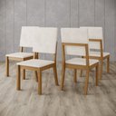 Ver imagem 1 de Kit 4 Cadeiras para Sala de Jantar Milla Bege/Nature