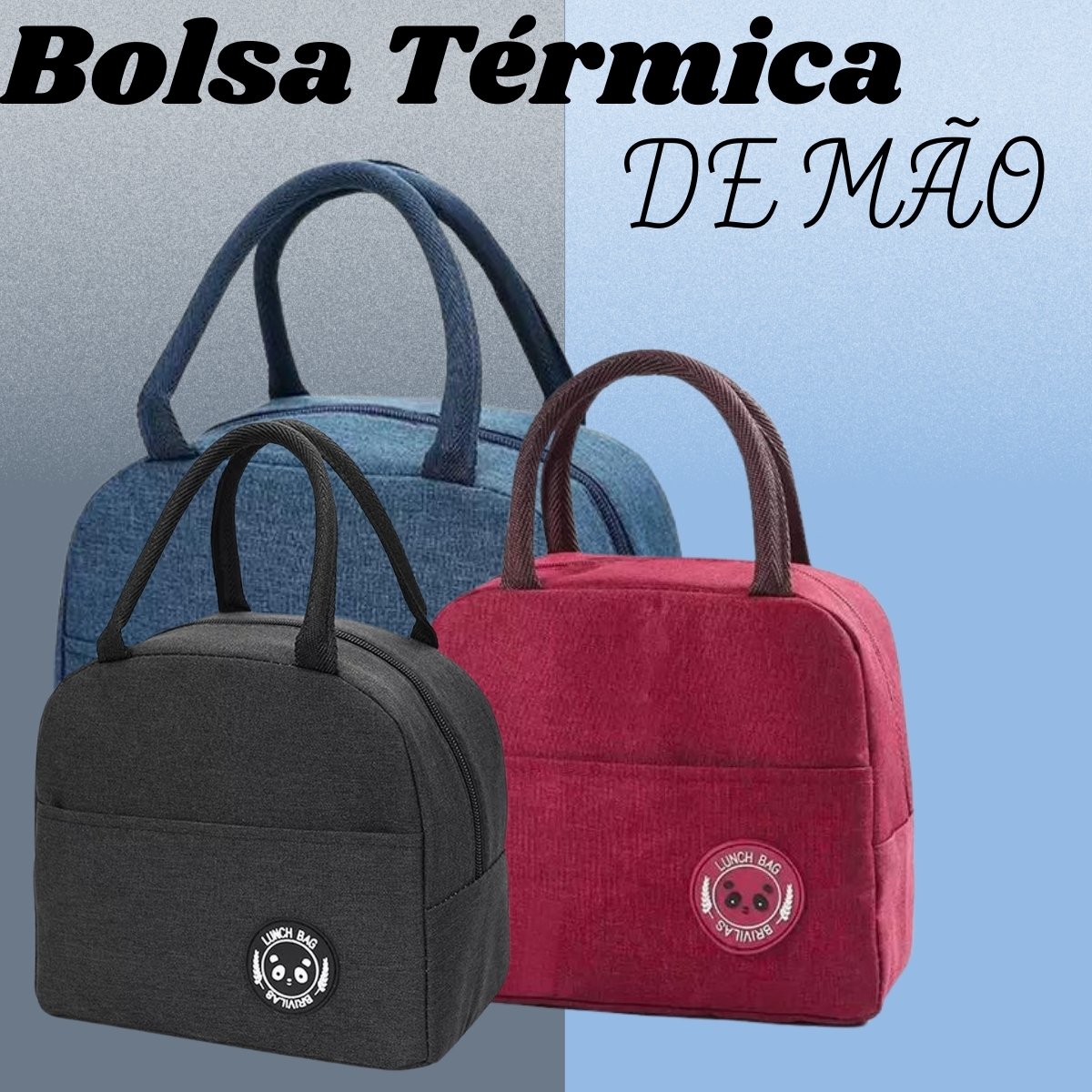 Bolsa Térmica de Mão Lancheira Alimentos e Remédios - Cinza - 8