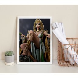Quadro Decorativo Cleopatra - Arquétipo 33x24cm:madeira Branca - 1