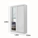 Ver imagem 4 de Guarda Roupa Solteiro com Espelho 2 Portas de Correr 2 Gavetas Medellín Marafon Móveis