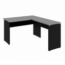 Ver imagem 2 de Mesa Escrivaninha 120cm em L Tampo 30mm Pés Painel F5 Office Cor:Cinza Sagrado com Preto