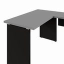 Ver imagem 5 de Mesa Escrivaninha 120cm em L Tampo 30mm Pés Painel F5 Office Cor:Cinza Sagrado com Preto