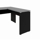 Ver imagem 6 de Mesa Escrivaninha 120cm em L Tampo 30mm Pés Painel F5 Office Cor:Cinza Sagrado com Preto