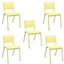 Ver imagem 1 de Kit 05 Cadeiras Fixas Multiuso Niala Plaxmetal Nr17 Amarelo Primavera