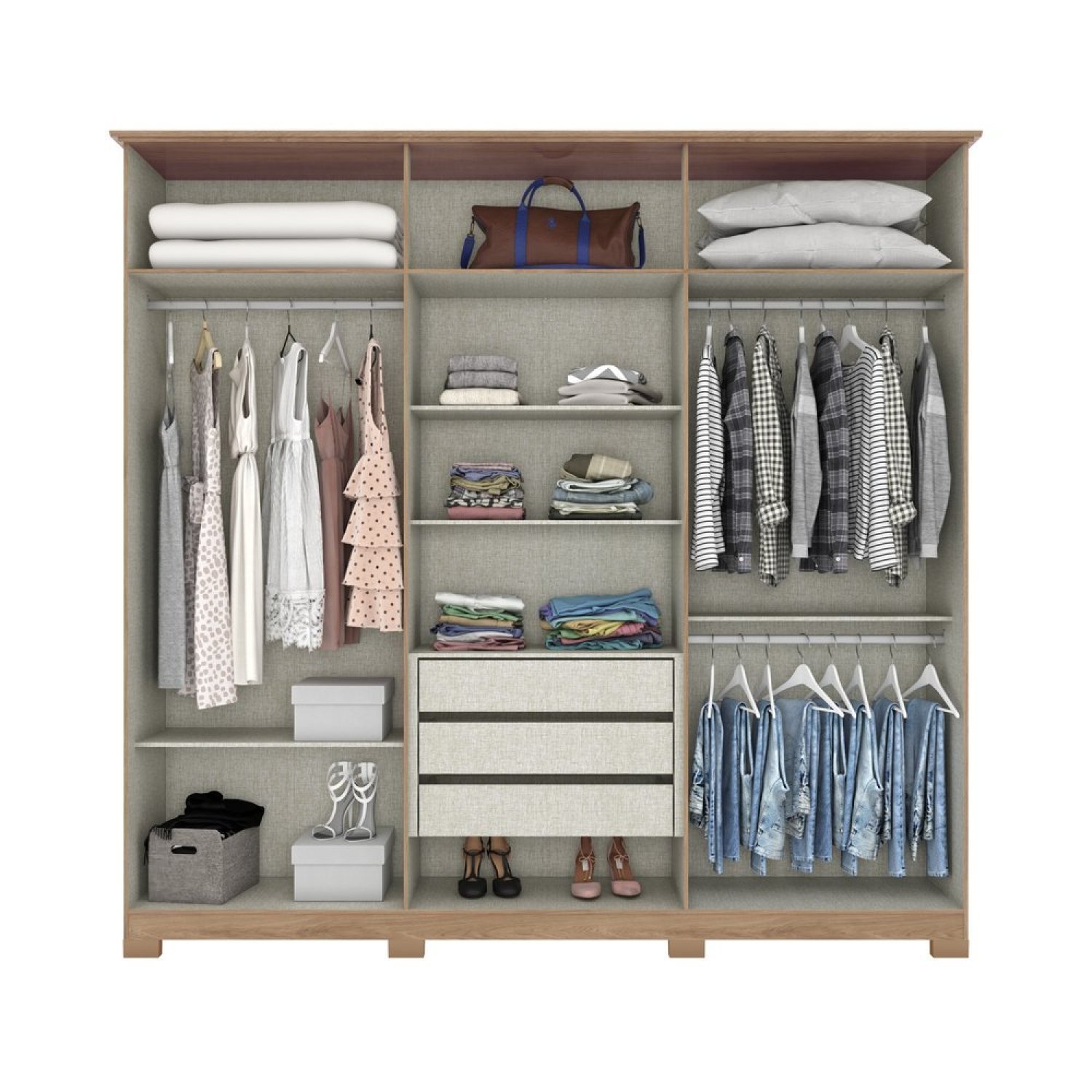 Guarda Roupa Casal 6 Portas 3 Gavetas Vigo  - 3
