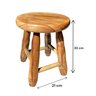 Banquinho Madeira Maciça 29cm Alt Banqueta Pequena Criança Manicure Cozinha - 2