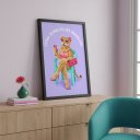 Ver imagem 3 de Quadro Onça Latina Demais Minimalista 24x18cm Mold Branca
