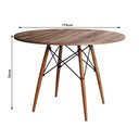 Ver imagem 2 de Mesa Dkr Redondo Tampo De Madeira 110Cm Amêndoa Marrom