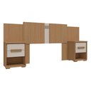 Ver imagem 1 de Cabeceira Casal com Mesa de Cabeceira 2 Gavetas Rimo Angra Carvalho/off White