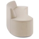 Ver imagem 5 de Sofá 3 Lugares Curvo Sala de Estar Living Cancún D02 Veludo Bege 210 cm C-309 - Lyam Decor