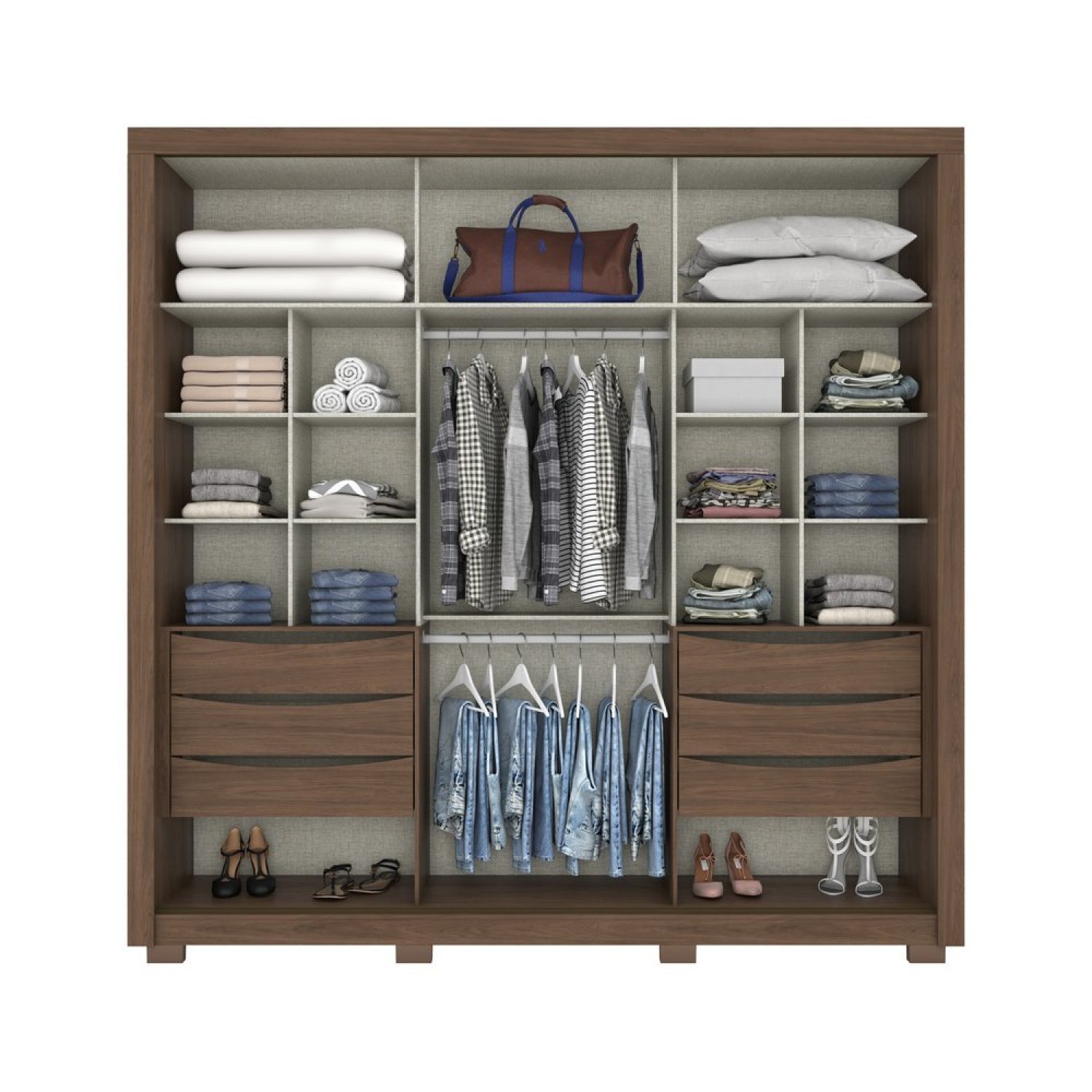 Guarda Roupa Casal 2 Portas 6 Gavetas Gales Henn - 3