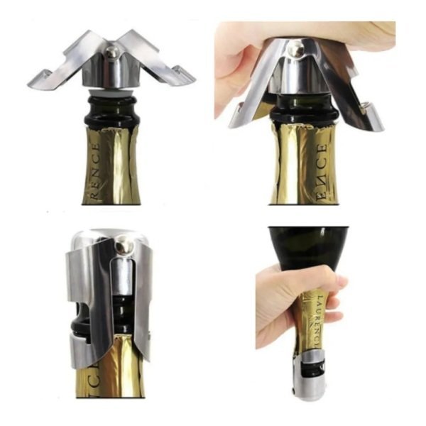 Tampa Rolha Inox Para Garrafa Vinho, Champagne E Espumante - 5