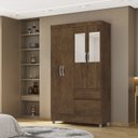 Ver imagem 7 de Guarda Roupa 4 Portas Espelho 102 Cm 10090 Imbuia Vlr