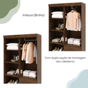 Ver imagem 4 de Guarda Roupa 4 Portas Espelho 102 Cm 10090 Imbuia Vlr