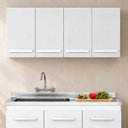 Ver imagem 1 de Armário Cozinha Aéreo 120cm 4 Porta Parede Lavanderia Branco