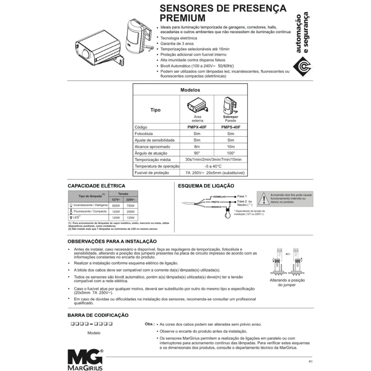 Sensor de Presença Interno Sobrepor Teto Mpt-40s Margirius 360 Graus - 6