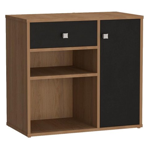 Armário Multiuso 1 Porta 60 Cm B39 Mell Preto Novam