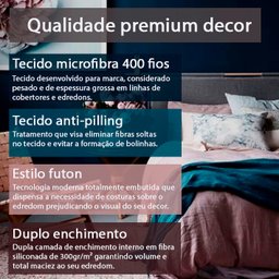 JOGO CASAL QUEEN CHEVRON CHIC 7 PÇ EDREDOM 260X260 400 FIOS - 7