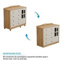 Ver imagem 6 de Cômoda de Bebê 1 Porta com Janela e 4 Gavetas 120cm 100% MDF Maya Clássico Espresso Móveis Bege/Off White/Amêndoa