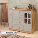 Ver imagem 7 de Cômoda de Bebê 1 Porta com Janela e 4 Gavetas 120cm 100% MDF Maya Clássico Espresso Móveis Bege/Off White/Amêndoa