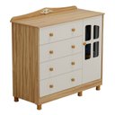 Ver imagem 3 de Cômoda de Bebê 1 Porta com Janela e 4 Gavetas 120cm 100% MDF Maya Clássico Espresso Móveis Bege/Off White/Amêndoa