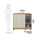 Ver imagem 4 de Cômoda de Bebê 1 Porta com Janela e 4 Gavetas 120cm 100% MDF Maya Clássico Espresso Móveis Bege/Off White/Amêndoa