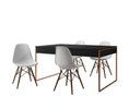 Ver imagem 1 de Conjunto Industrial Filadelfia 137x90 Ferro Cobre Tampo Preto 4 Cadeiras Branco