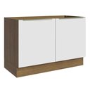Ver imagem 1 de Balcão Gabinete de Pia Madesa Lux 120 cm 2 Portas (Sem Tampo) Rustic/Branco Veludo