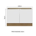 Ver imagem 3 de Balcão Gabinete de Pia Madesa Lux 120 cm 2 Portas (Sem Tampo) Rustic/Branco Veludo