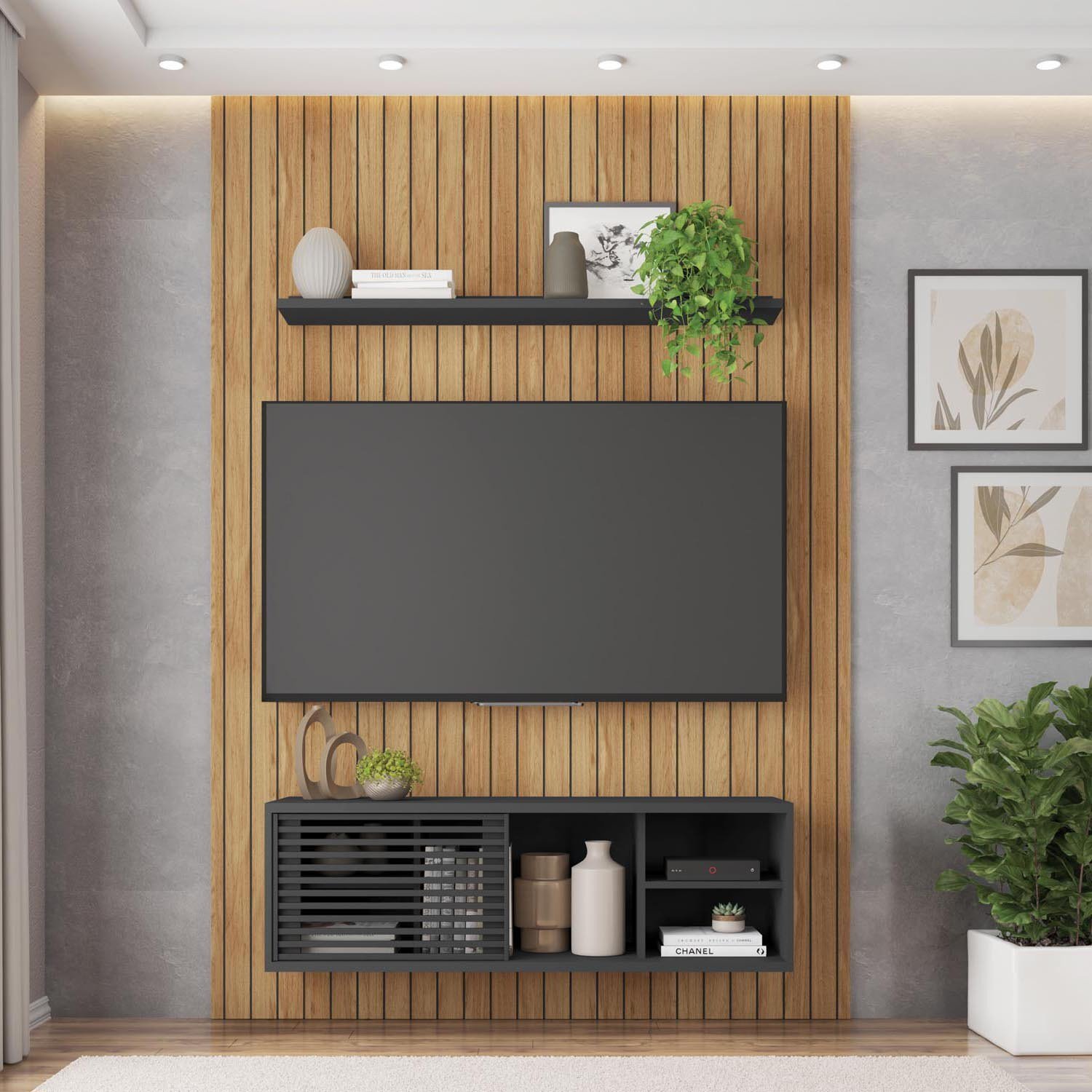 Rack com Painel para TV até 55 Polegadas 1 Porta Origem Caemmun - 1